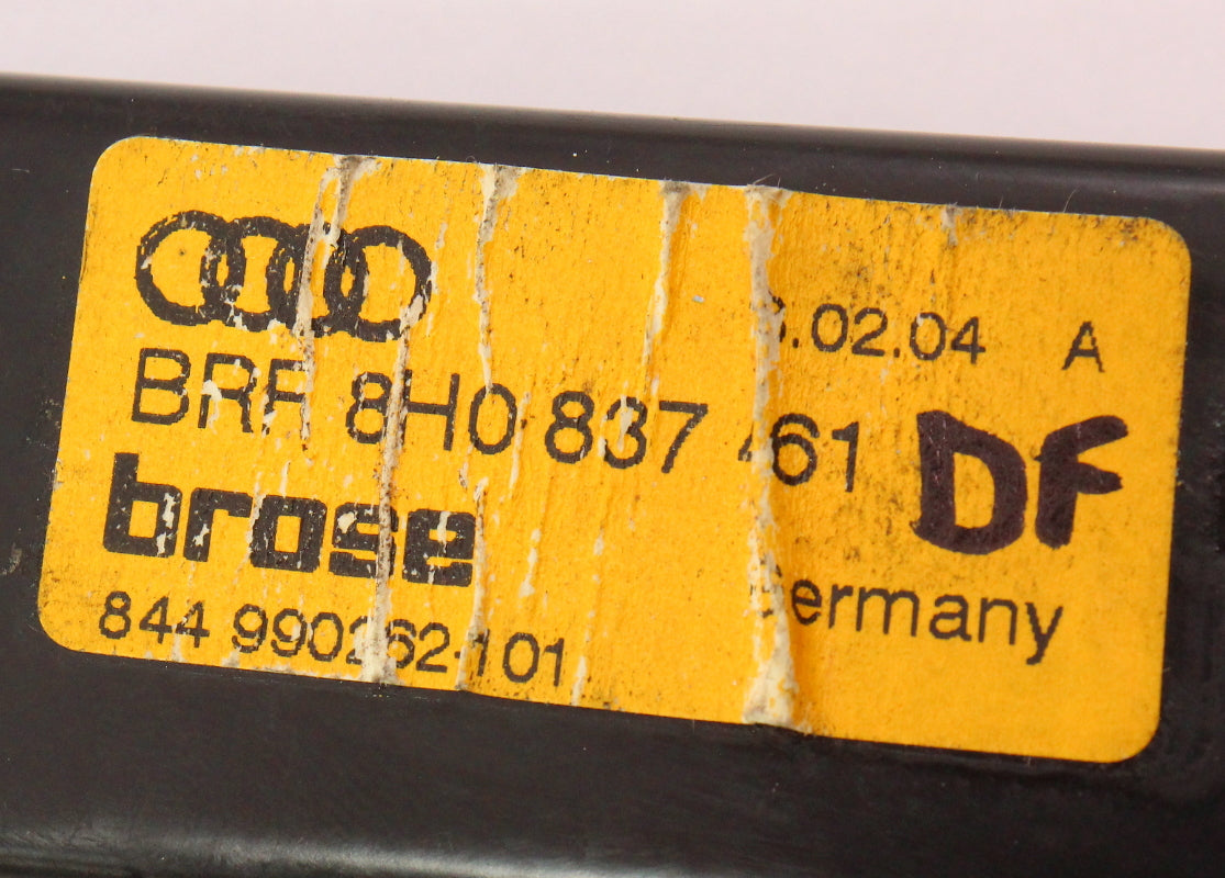 LH Window Lift Track Regulator 03-09 Audi A4 S4 B6 B7 Convertible - 8H0 837 461