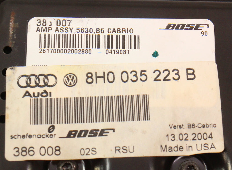 Bose Amplifier Amp Audi 03-06 A4 S4 B6 Convertible - Genuine - 8H0 035 223 B