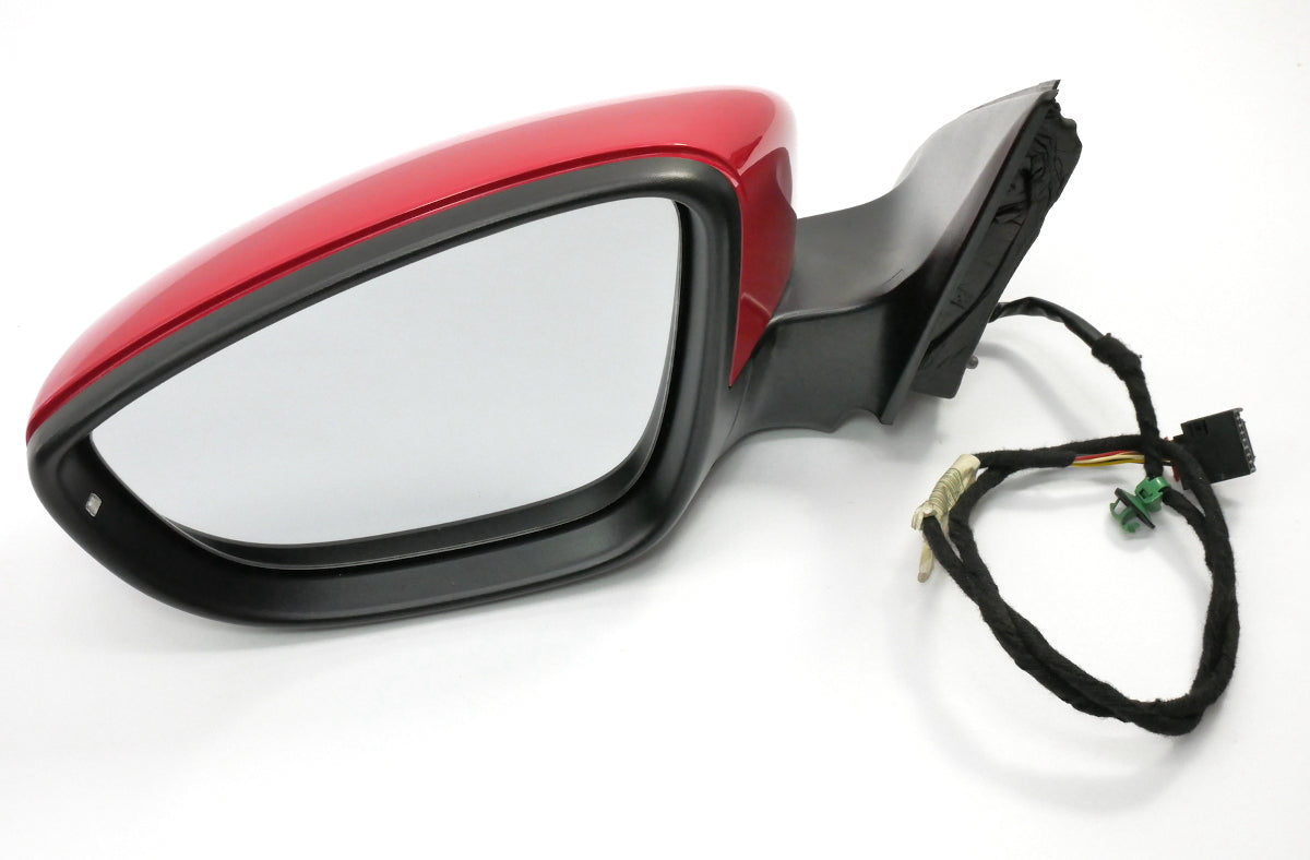 LH Side View Door Exterior Mirror 11-18 VW Jetta MK6 - LY3D Red - 5C7 857 501 AB