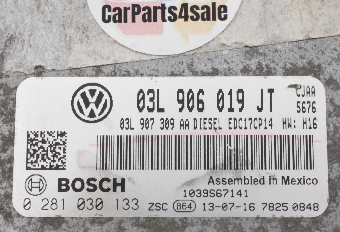 Engine Computer Module ECU ECM 13-14 VW Jetta Golf MK6 TDI Diesel 03L 906 019 JT