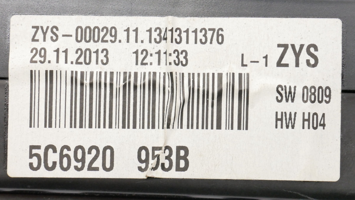 Gauge Cluster Speedometer 2014 VW Jetta Sedan SE MK6 VDO 98K - 5C6 920 953 B