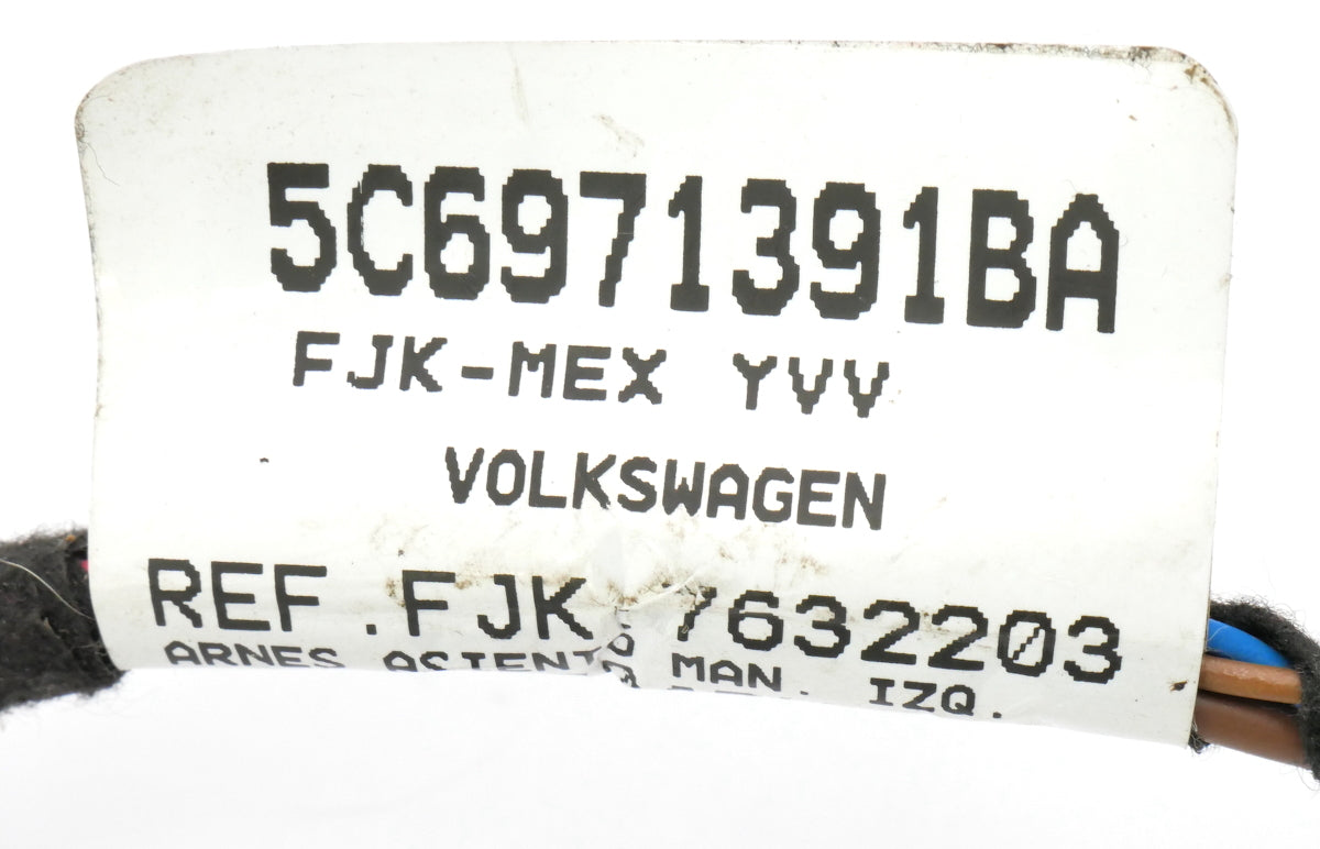 LH Seat Wiring Harness 11-18 VW Jetta MK6 Sedan - Genuine - 5C6 971 391 BA