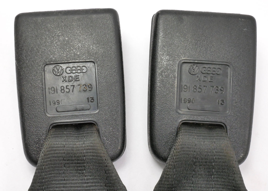 Rear Seat Belt Receivers 85-92 VW Jetta Golf GTI MK2 Black Genuine - 191 857 739