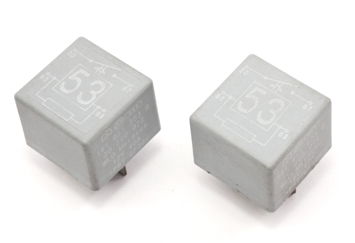 2x Relay 53 Multi Purpose Horn AC VW Jetta Golf Rabbit Passat - 141 951 253 B -