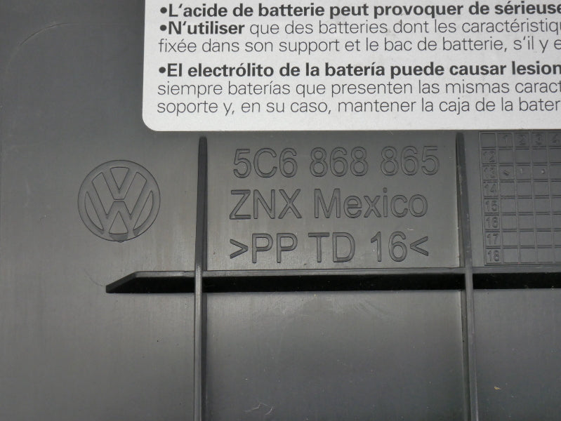 Trunk Side Battery Cover 13-16 VW Jetta Hybrid MK6 - Genuine - 5C6 868 865