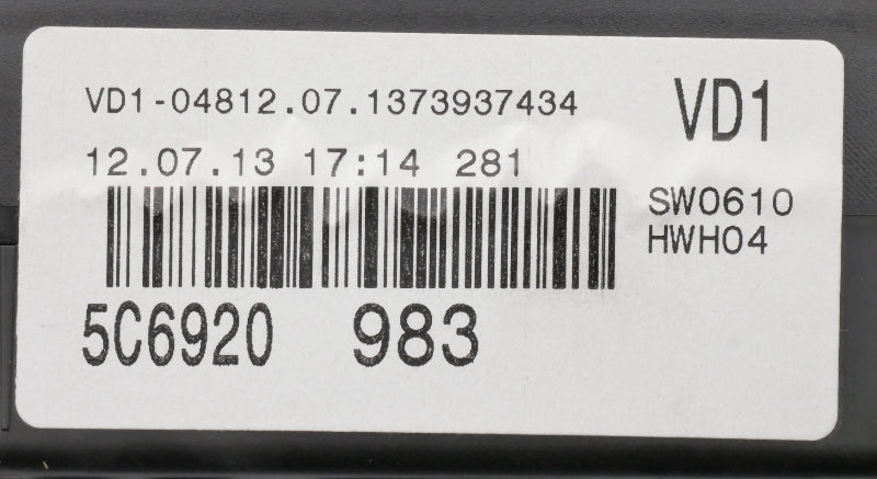 Gauge Cluster Speedometer 2014 VW Jetta Hybrid MK6 VDO 130K - 5C6 920 983
