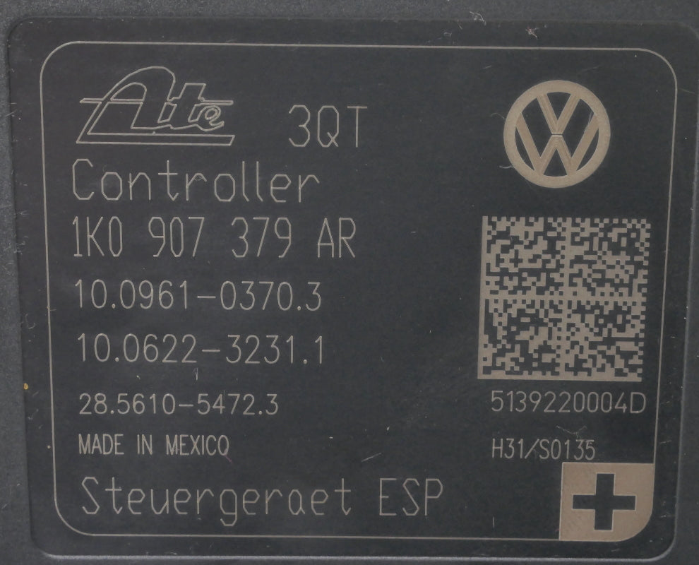 ABS Pump & Module 13-16 VW Jetta Hybrid MK6 - 1K0 614 517 BT / 1K0 907 379 AR