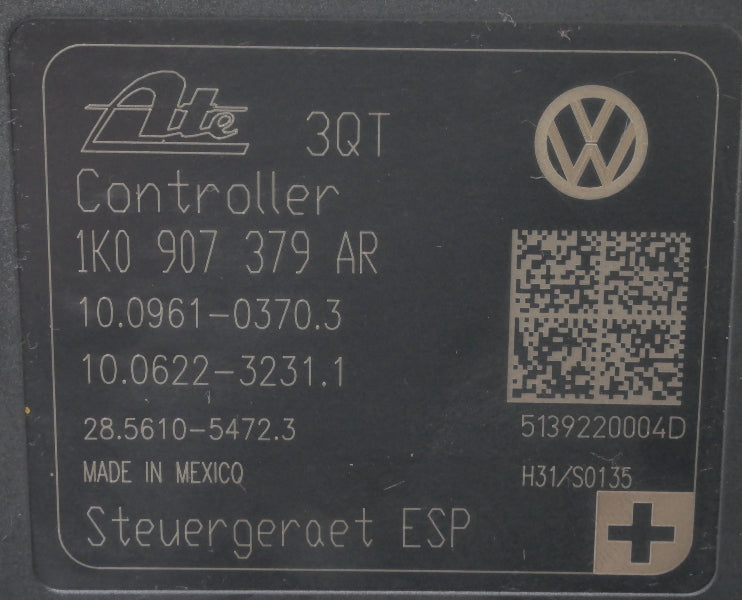 ABS Pump & Module 13-16 VW Jetta Hybrid MK6 - 1K0 614 517 BT / 1K0 907 379 AR