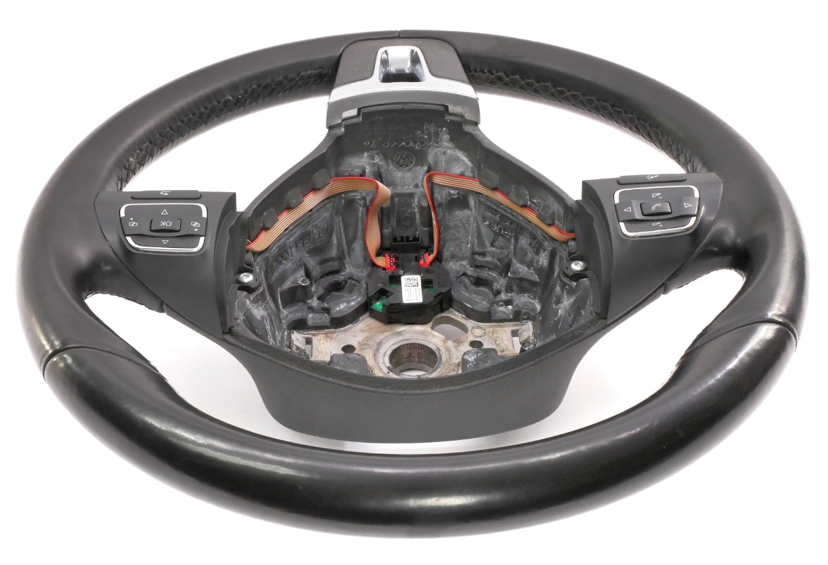 Leather Steering Wheel 10-14 VW Golf GTI Jetta Sportwagen MK6 - 5C0 419 091 K
