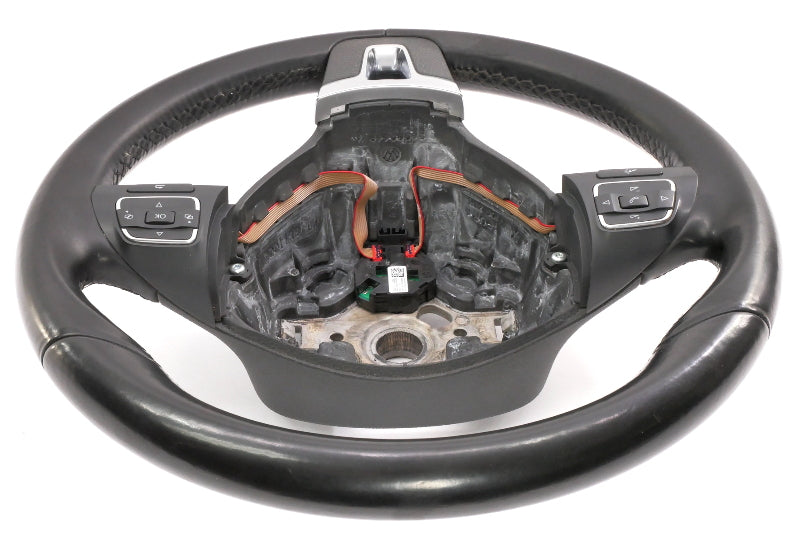 Leather Steering Wheel 10-14 VW Golf GTI Jetta Sportwagen MK6 - 5C0 419 091 K