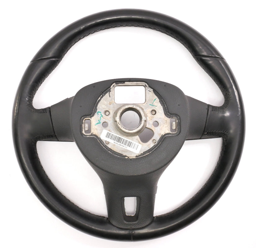 Leather Steering Wheel 10-14 VW Golf GTI Jetta Sportwagen MK6 - 5C0 419 091 K