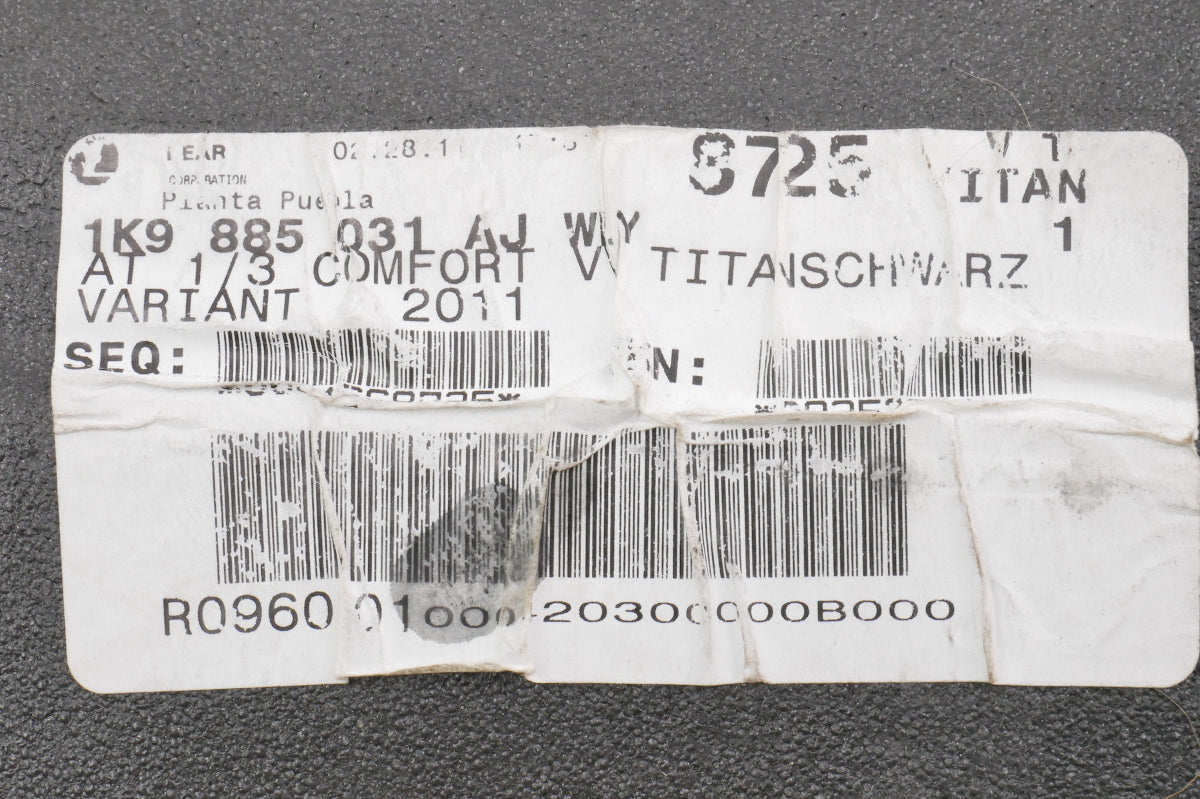 LH Rear Seat Lower Cushion 10-14 VW Jetta Sportwagen MK5 MK6 - 1K9 885 031 AJ