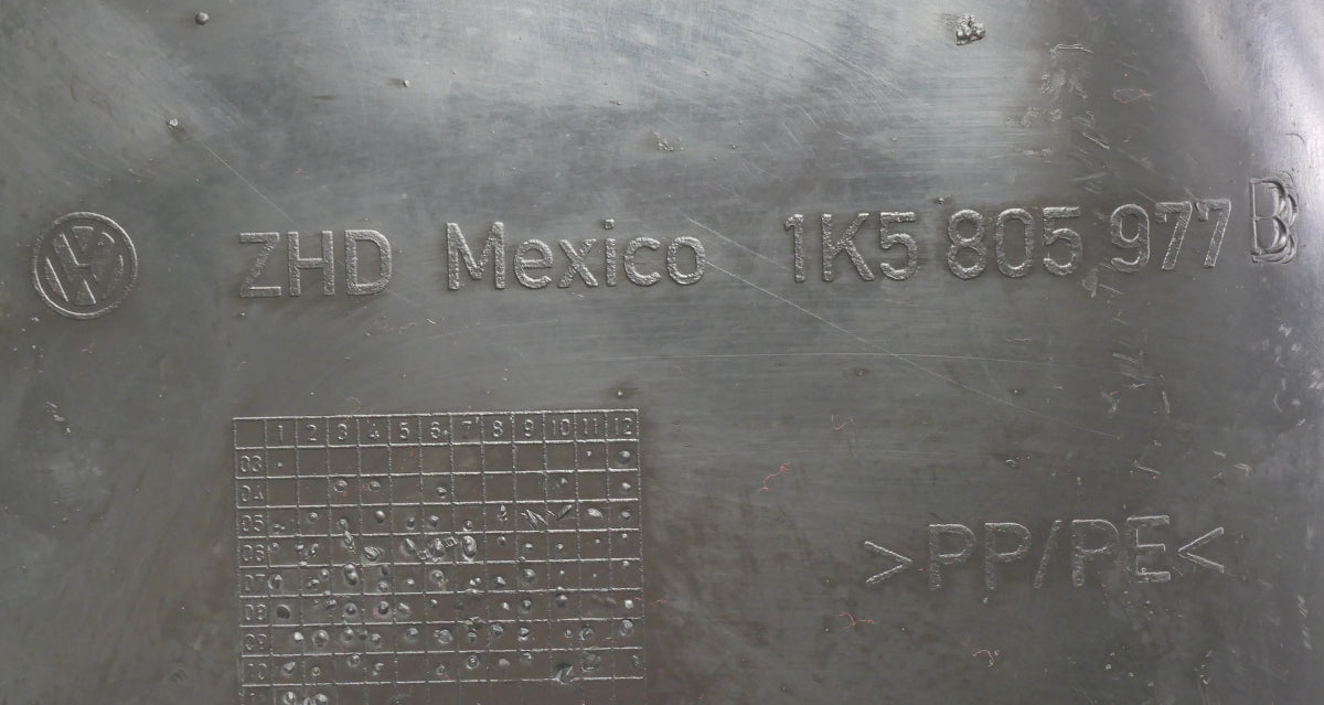 Front Fender Liner Splash Guard Set 05-10 VW Jetta Rabbit MK5 1K5 805 977 978 B