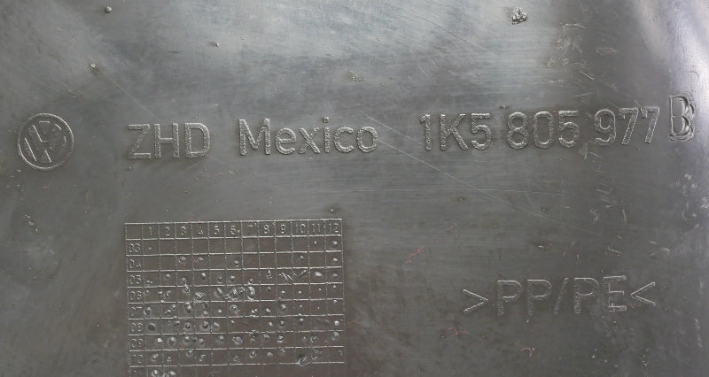 Front Fender Liner Splash Guard Set 05-10 VW Jetta Rabbit MK5 1K5 805 977 978 B