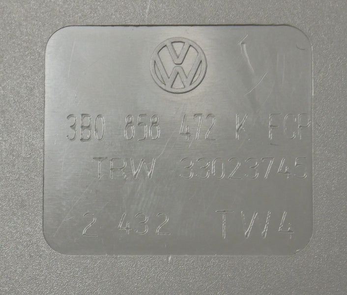 RH Front Seatbelt Seat Belt Receiver 01-05 VW Passat B5.5 Gray - 3B0 858 472 K