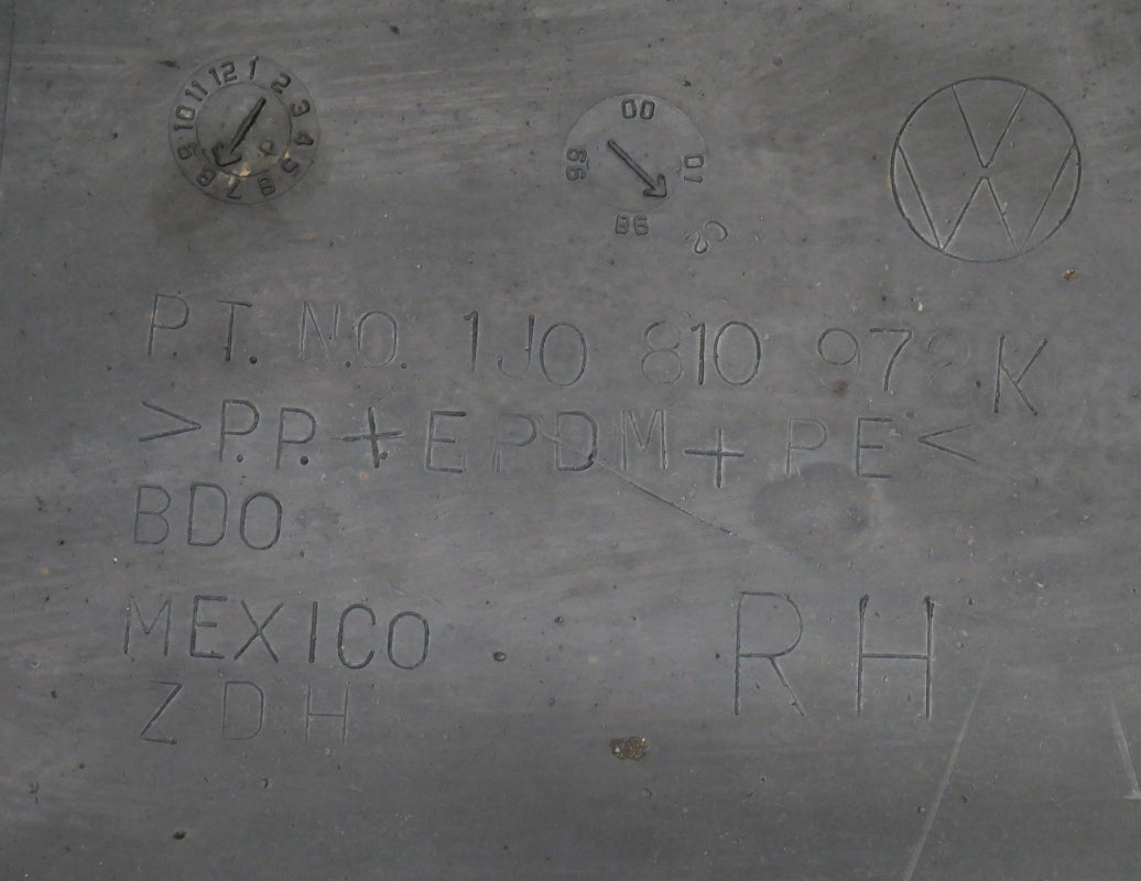 Rear Fender Well Liner Splash Guard Set 99-05 VW Jetta Golf MK4 1J0 810 972 971