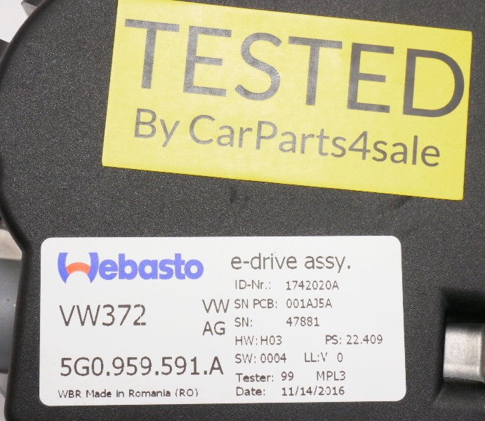 Sunroof or Sunshade Motor 15-17 VW Golf Sportwagen Alltrack MK7 - 5G0 959 591 A