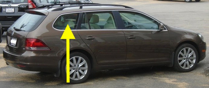 RH Rear Quarter Window Side Glass 09-14 VW Jetta Sportwagen - 1K9 845 298 BE