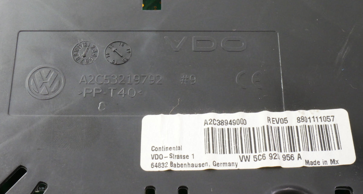 Gauge Cluster Speedometer 17-18 VW Jetta Sedan MK6 - Genuine - 5C6 920 956 A