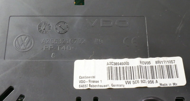 Gauge Cluster Speedometer 17-18 VW Jetta Sedan MK6 - Genuine - 5C6 920 956 A