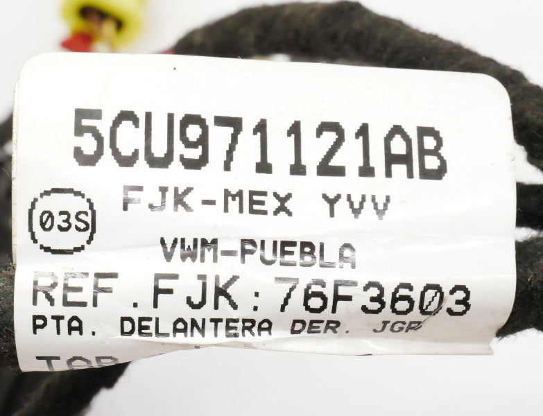 RH Front Door Wiring Harness 11-18 VW Jetta Sedan MK6 - 5CU 971 121 AB