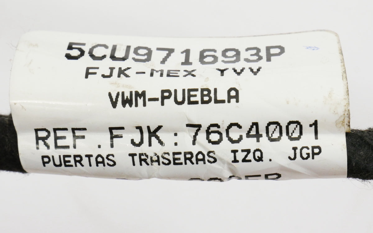 LH Rear Door Wiring Harness 11-18 VW Jetta Sedan MK6 - 5CU 971 693 P