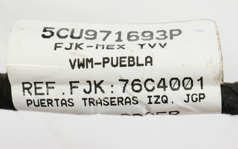 LH Rear Door Wiring Harness 11-18 VW Jetta Sedan MK6 - 5CU 971 693 P