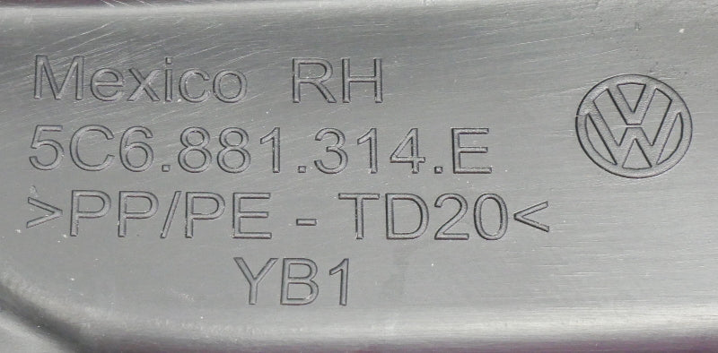 RH Seat Side Trim 17-18 VW Jetta MK6 Sedan - Genuine - 5C6 881 314 E