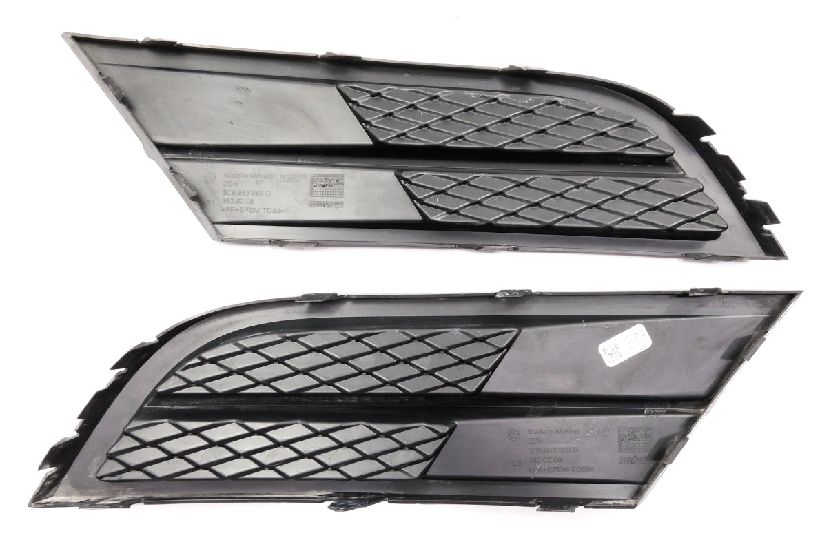 Front Lower Bumper Grilles Set 15-18 VW Jetta MK6 Genuine 5C6 853 665 J / 666 G