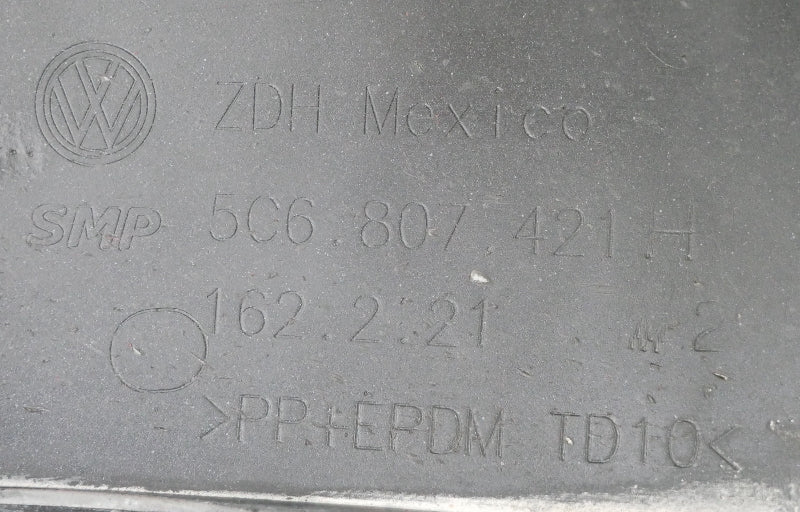 Rear Bumper Cover 15-18 VW Jetta Sedan MK6 L041 Black - Genuine - 5C6 807 421 H