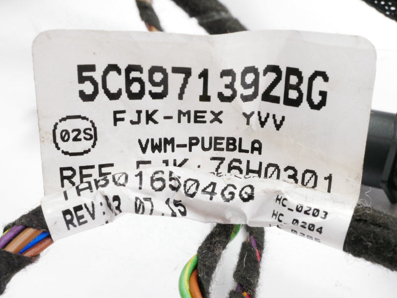 RH Seat Sensor Wiring Harness 16-18 VW Jetta MK6 - Genuine - 5C6 971 392 BG