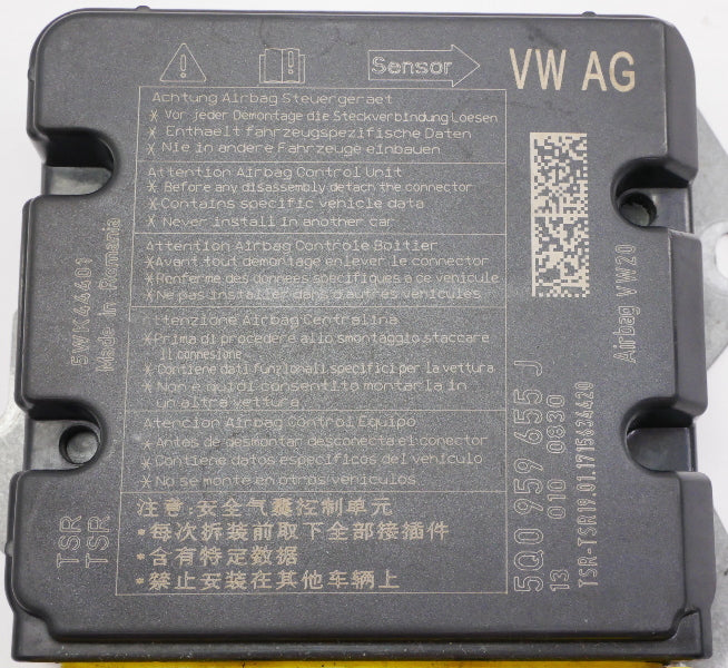 Airbag Computer Module 15-21 VW Golf GTI Sportwagen Alltrack MK7 - Genuine - 5Q0 959 655 J