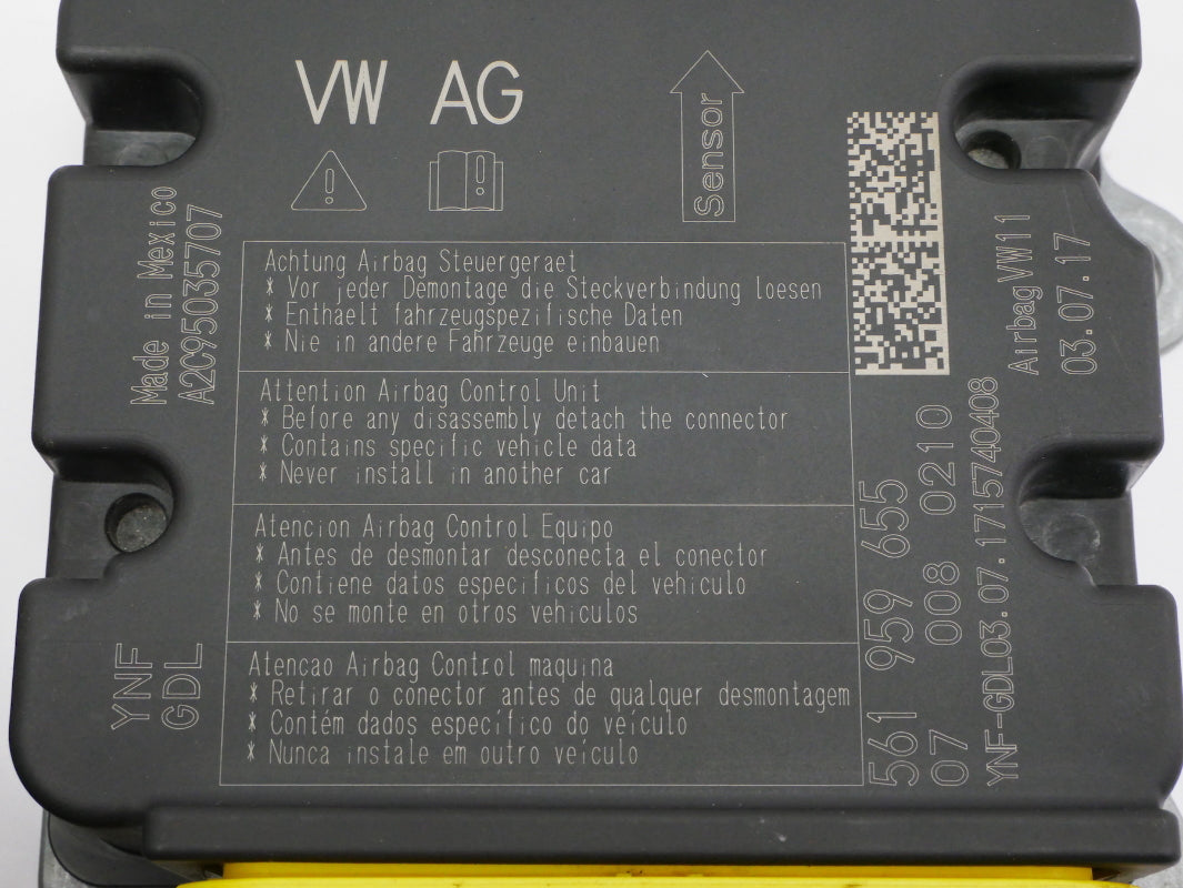Airbag Computer Module Core 16-18 VW Jetta MK6 - Genuine - 561 959 655
