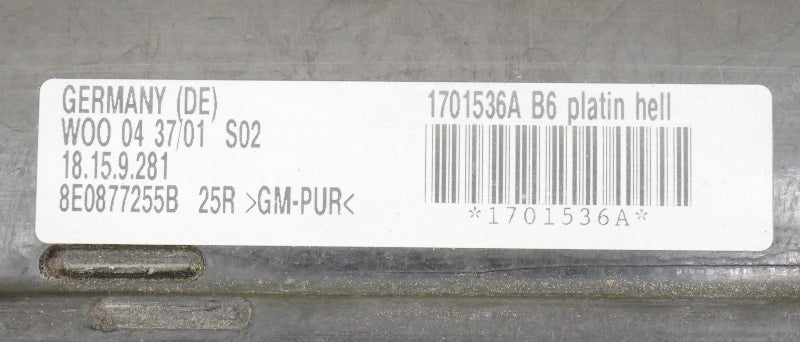 Sunroof Shade Sun Moon Roof Slider 02-08 Audi A4 B6 Gray ~ 8E0 877 255 B ~