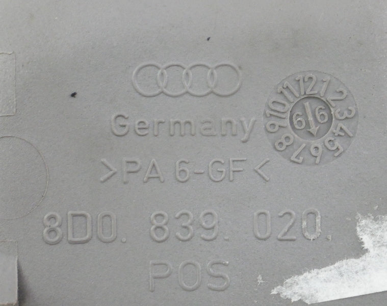 RH Rear Interior Door Pull Handle 96-02 Audi A4 S4 B5 Grey - Genuine 8D0 839 020