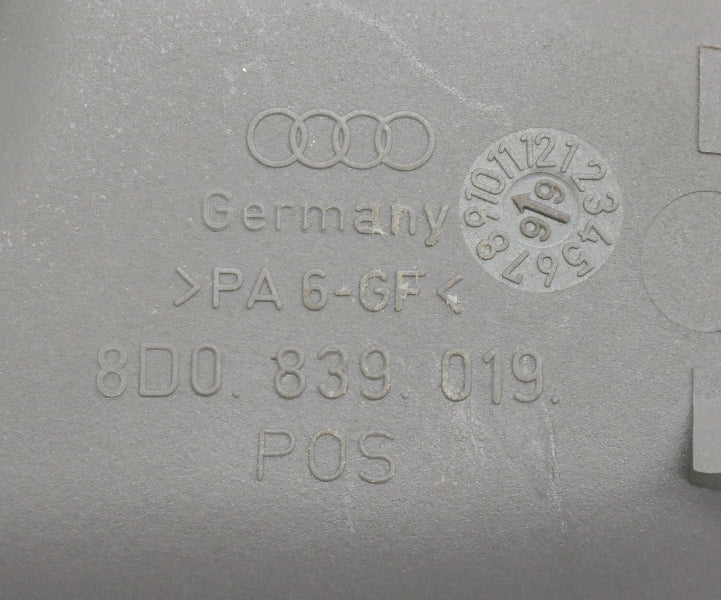 LH Rear Interior Door Pull Handle 96-02 Audi A4 S4 B5 Grey - Genuine 8D0 839 019