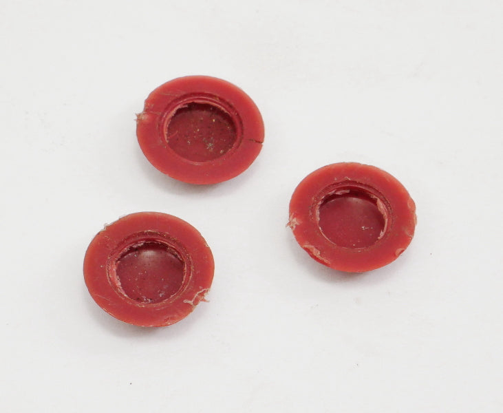 3x Red Door Panel Screw Cover Caps VW Jetta Rabbit GTI Cabriolet MK1 - Genuine