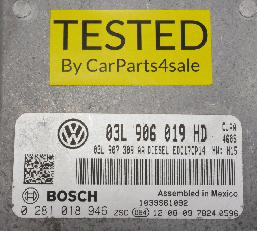 Engine Computer Module ECU 13-14 VW Jetta Golf MK6 TDI Diesel - 03L 906 019 HD