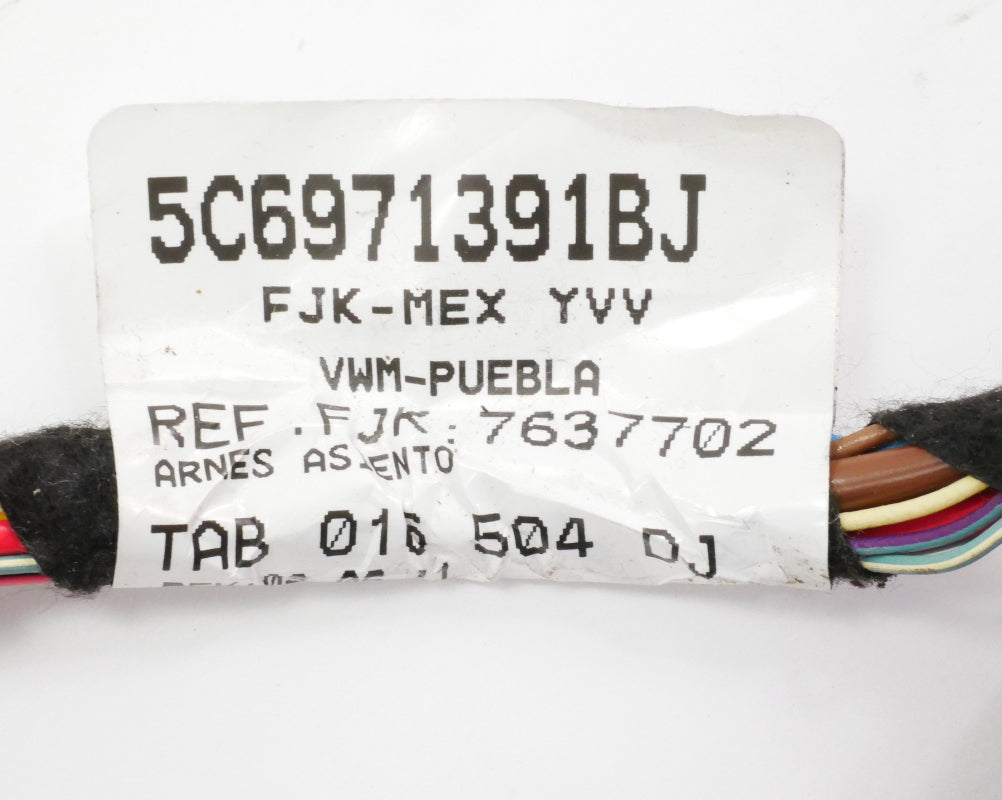 LH Seat Wiring Harness 11-14 VW Jetta MK6 Sedan - Genuine - 5C6 971 391 BJ
