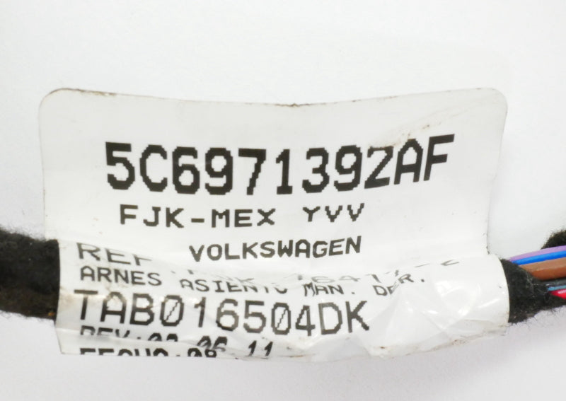 RH Seat Wiring Harness 11-14 VW Jetta MK6 Sedan - Genuine - 5C6 971 392 AF
