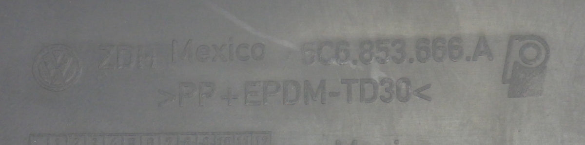 RH Lower Bumper Fog Light Grill 11-14 VW Jetta MK6 Sedan Genuine - 5C6 853 666 A