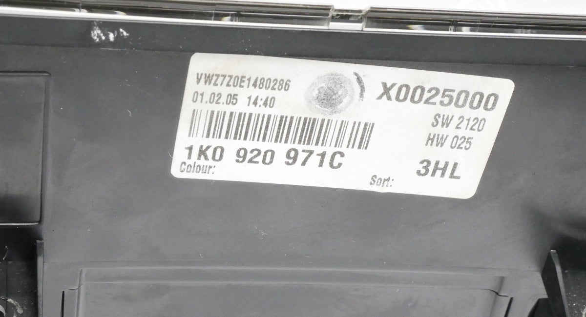 Gauge Cluster 2005 VW Jetta MK5 2.5 160MPH Speedometer Instrument 1K0 920 971 C