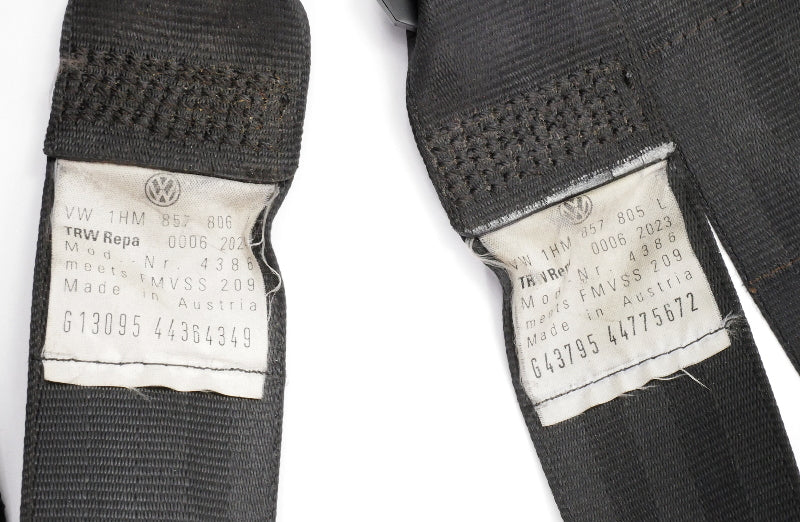 Rear Seatbelt Shoulder Belt Set 93-99 VW Golf GTI MK3 - 1HM 857 806 L / 805 L