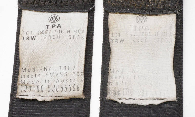 Front Seat Belt Shoulder Seatbelt Set 99-03 VW Beetle Coupe 1C1 857 705 H 706 H