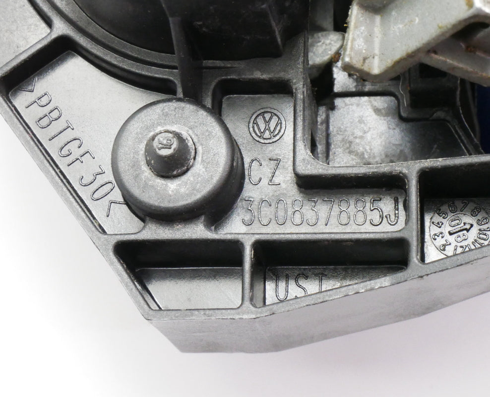 LH Rear Exterior Door Handle 06-10 VW Passat B6 LC5E Cobalt Blue - 3C0 837 885 J