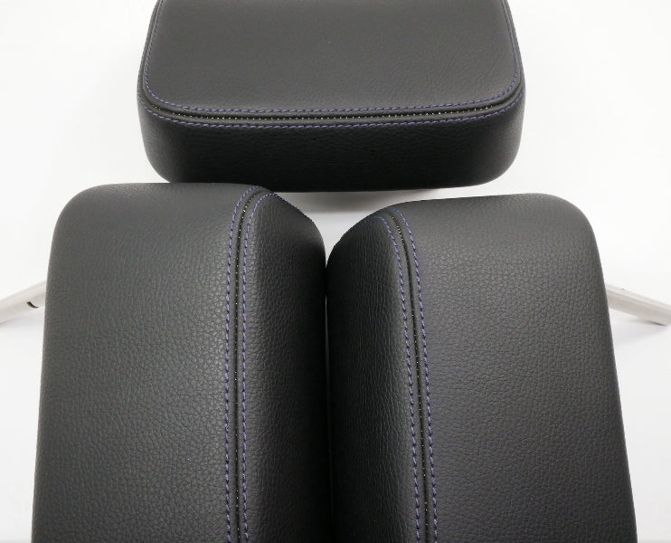 Rear Back Seat Head Rest Headrest Set 06-10 VW Passat B6 Black Leatherette