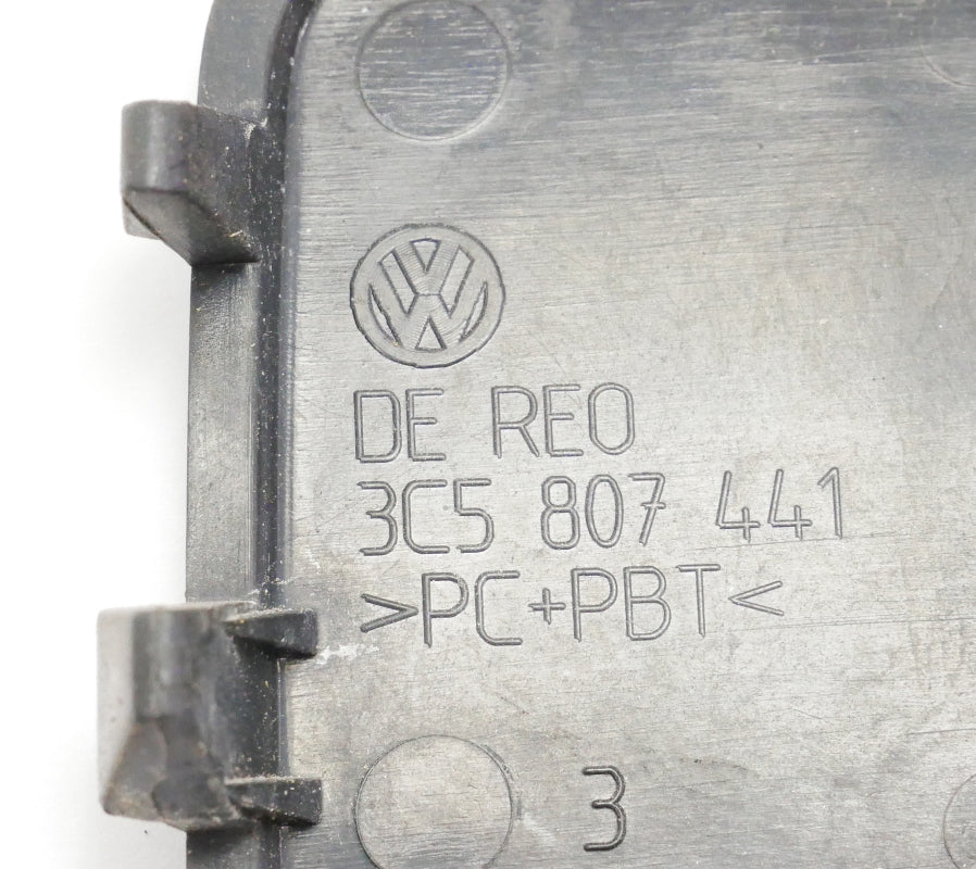 Rear Bumper Tow Hook Cover Cap 06-10 VW Passat Sedan B6 LA7T Gray - 3C5 807 441