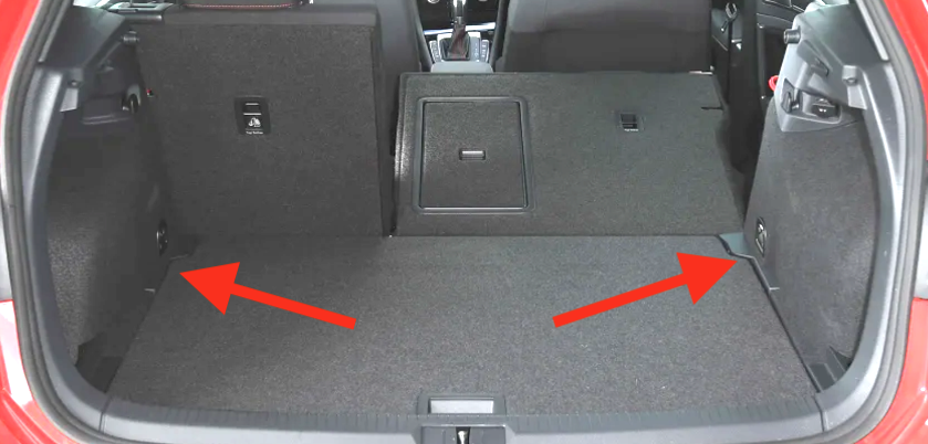 Trunk Hatch Side Carpet Supports 15-21 VW Golf GTI MK7 - Genuine - 5G6 858 831