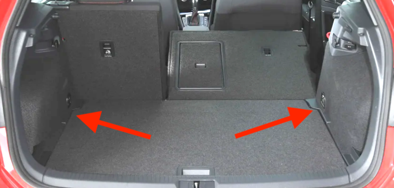 Trunk Hatch Side Carpet Supports 15-21 VW Golf GTI MK7 - Genuine - 5G6 858 831