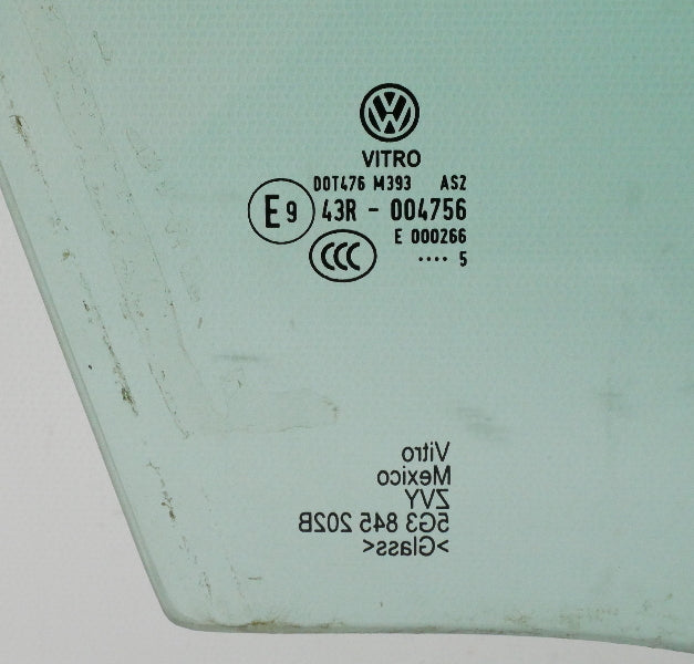 RH Front Exterior Side Window Glass 15-17 VW Golf & GTI MK7 - 2 Door - Genuine